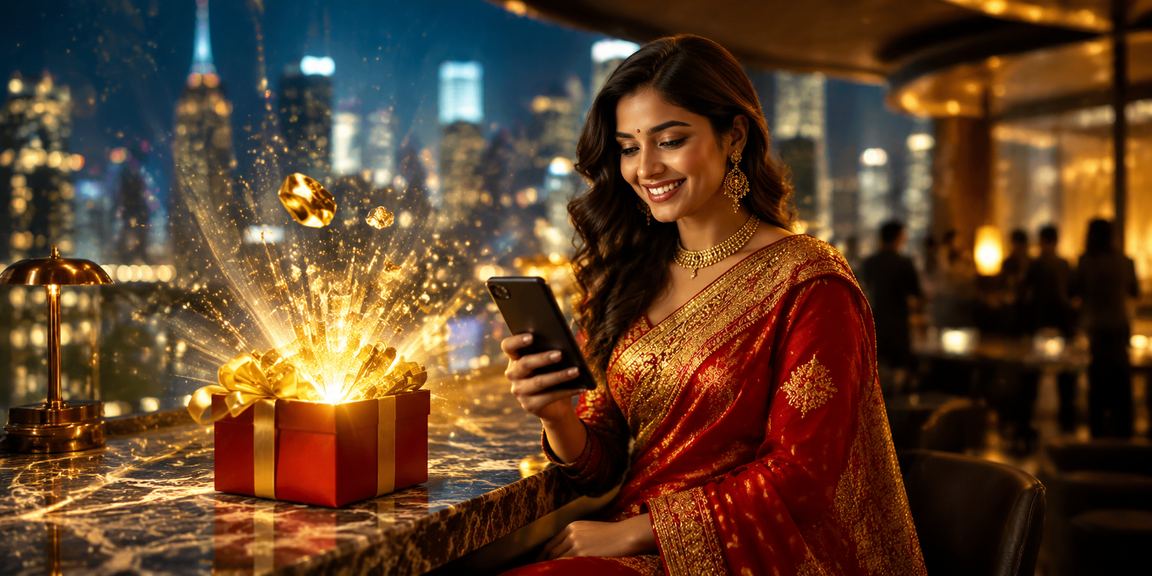 Indian woman using mobile payment for online gaming